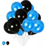 EveFix 30 Adet Mavi,siyah Balon-nişan-düğün Balonu