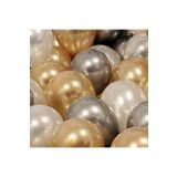 EveFix 30 Adet Metalik Sedefli Gold-gümüş Gri-beyaz Balon, Helyumla Uçan
