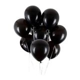 EveFix 30 Adet Siyah Metalik Balon 12 Inç