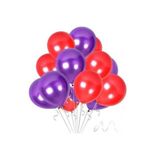 EveFix 35 Adet Metalik Sedefli Mor, Kırmızı Balon-uçan- Balon