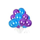 EveFix 35 Adet Metalik Sedefli Mor, Mavi Balon-uçan- Balon