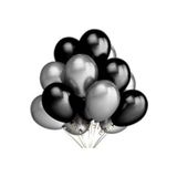 EveFix 50 Adet Metalik Sedefli Uçan Balon (siyah -gümüş Karışık) Balon