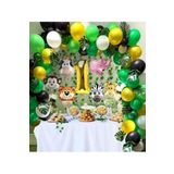 EveFix 50 Adet Safari Balon Renkleri Sarı-beyaz-yeşil-siyah Metalik Balon 2,5 Mt Balon Zinciri