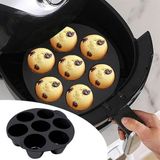 Evefix 7 Gözlü Silikon Çok Amaçlı Airfryer Muffin Cupcake Kek ve Çörek Pişirme Kalıbı