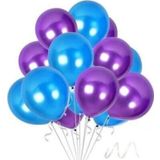 EveFix 75 Adet Metalik Sedefli Mor, Mavi Balon-uçan- Balon