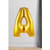 EveFix A Harfi Folyo Balon Gold 100 Cm 40 Inç 1 Metre Altın
