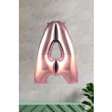 EveFix A Harfi Rose Gold Folyo Balon 100 Cm 40 Inç 1 Metre Baş Harf Balon