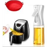 EveFix Airfryer Uyumlu Cam Zeytin Yağı Spreyi 210 Ml + 20 Cm Pişirme Kağıdı Silikonu