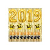 EveFix Balon 2019 Rakam Balon Seti -90 Cm Gold - Balon Pompası !