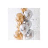 EveFix Balon Balonu Krom Balon Gold-gümüş Balon 10 Adet