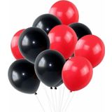 EveFix Balon Metalik Sedefli Balon 50 Kırmızı 50 Siyah Karışık 100 Adet