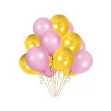EveFix Balon Metalik Sedefli Kaliteli Balon Pembe Sarı 50 Adet Balon
