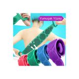 EveFix Çift Taraflı Banyo Hamam Lifi Silikon Masajlı Yumuşak Duş Lifi, 70 cm, Yeşil