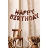 EveFix Çikolata Kahve Happy Birthday Harf Balonlar Retro Doğum Günü Balon Seti