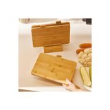 EveFix Çok Fonksiyonlu Bambu Kesme Tahtası Seti, 16 x 23 cm, Turuncu