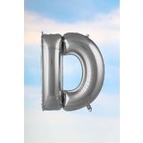 EveFix D Harfi Gümüş Folyo Balon 100 Cm 40 Inç 1 Metre Silver