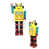 EveFix Decotown Nostaljik Sevimli Uzaylı Robot Şeklinde Figür Biblo, Polyester, Karışık Renk, 9x14x28 cm