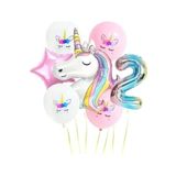 EveFix Gökkuşağı Rakam Unicorn Folyo Balon Seti 2 Yaş