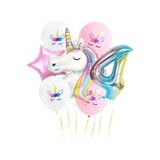 EveFix Gökkuşağı Rakam Unicorn Folyo Balon Seti 4 Yaş