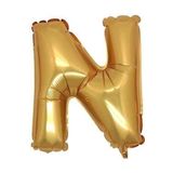 EveFix Gold Renk Folyo Balon N Harfli Helyum Balon 100 Cm Dev Boy