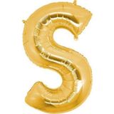 EveFix Gold Renk Folyo Balon S Harfli Helyum Balon 100 Cm Dev Boy