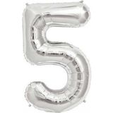 EveFix Gümüş Folyo Balon Sayılı Helyum Balon 100 Cm Dev Boy 5
