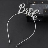 EveFix Gümüş Renk Bride Yazılı Metal Gelin Tacı Bride Taç