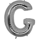 EveFix Gümüş Renk Folyo Balon G Harfli Helyum Balon 100 Cm Dev Boy