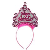 EveFix Happy Birthday Yazılı Neon Pembe Renk Doğum Günü Tacı