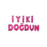 EveFix Iyiki Doğdun Pembe Harf Folyo Balon