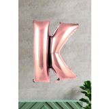 EveFix K Harfi Rose Gold Folyo Balon 100 Cm 40 Inç 1 Metre Baş Harf Balon