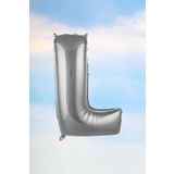 EveFix L Harfi Gümüş Folyo Balon 100 Cm 40 Inç 1 Metre Silver