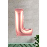 EveFix L Harfi Rose Gold Folyo Balon 100 Cm 40 Inç 1 Metre Baş Harf Balon