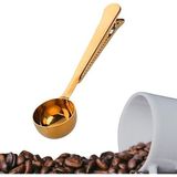 EveFix Mandallı Kahve Ölçü Kaşığı Gold Çok Fonksiyonlu Paslanmaz Çelik Kaşık