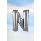 EveFix N Harfi Gümüş Folyo Balon 100 Cm 40 Inç 1 Metre Silver