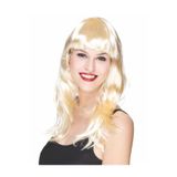 EveFix Platin Altın Dore Renk Uzun Parti Peruğu, 60 cm, Yetişkinler İçin