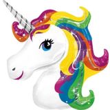 EveFix Renkli Unicorn Folyo Balon Büyük Boy Helyum Uyumlu 92x126 Cm