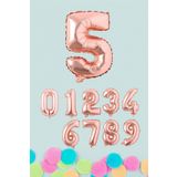 EveFix Rose Gold Rakam Folyo Balon Rose Gold Sayı Balonlar 16 inç 40 cm