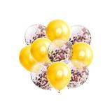 EveFix Sarı Şeffaf Konfetili Balon