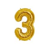 EveFix Şekilli Supershape Gold Rakam Folyo Balon 3 Numara
