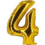EveFix Şekilli Supershape Gold Rakam Folyo Balon 4 Numara