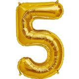 EveFix Şekilli Supershape Gold Rakam Folyo Balon 5 Numara