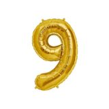EveFix Şekilli Supershape Gold Rakam Folyo Balon 9 Numara