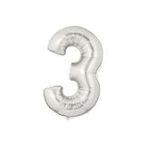 EveFix Şekilli Supershape Silver Rakam Folyo Balon 3 Numara