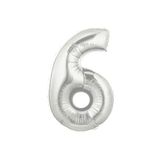 EveFix Şekilli Supershape Silver Rakam Folyo Balon 6 Numara