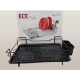 Evefix Siyah Metal Damla Tabaklık Bulaşıklık Ece Metal Tabaklık 46 x 37 x 11,5 cm