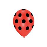 EveFix Siyah Puantiyeli Kırmızı Balon 5'li Paket