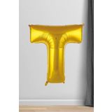EveFix T Harfi Folyo Balon Gold 100 Cm 40 Inç 1 Metre Altın