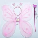 EveFix Toz Pembe Renk Kelebek Kanadı Tacı Ve Sopası 50X37 Cm