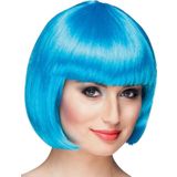 EveFix Turkuaz Renk Parti Peruğu Küt Saç